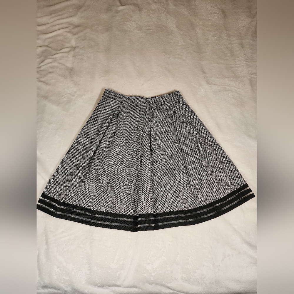 Black and White A-Line Skirt